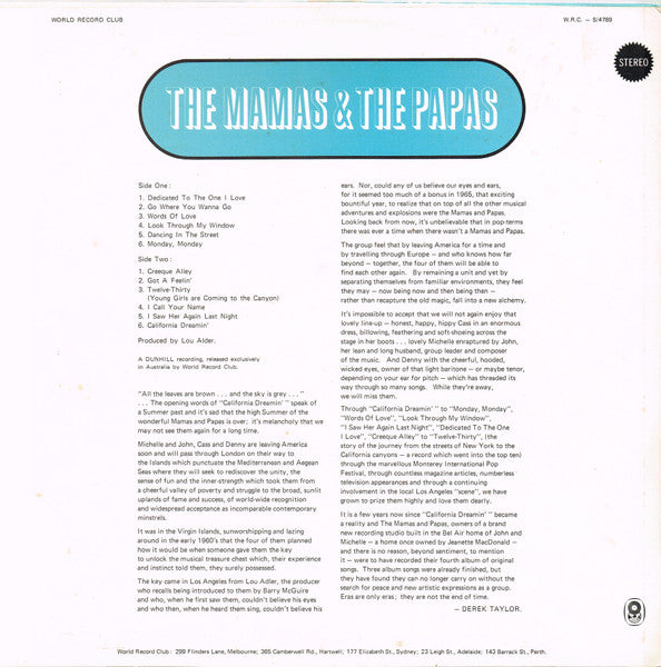 The Mamas & The Papas – The Mamas & The Papas LP vinyl record, image 2 of 6
