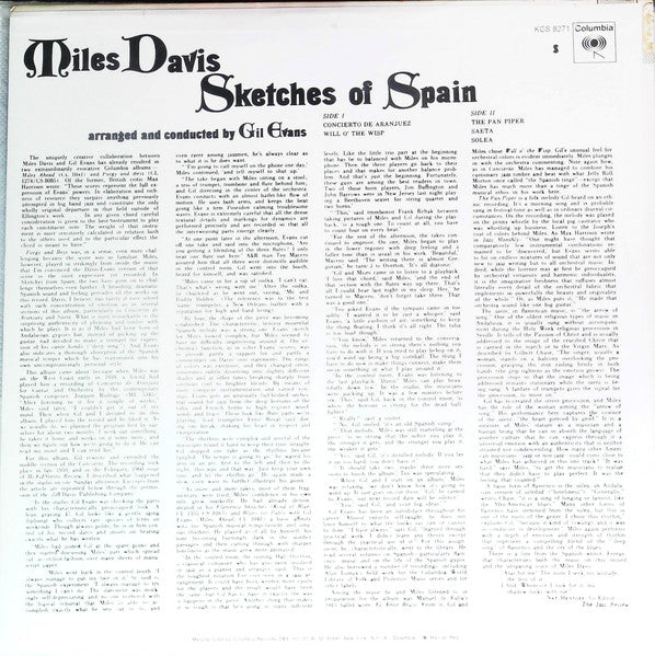 Miles Davis – Sketches Of Spain LP vinyl record, image 2 of 4