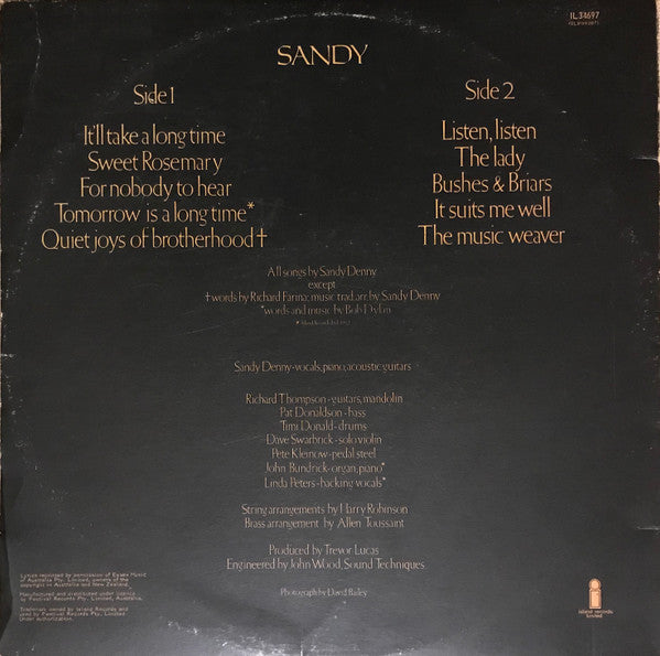 Sandy Denny – Sandy LP vinyl record, image 2 of 5