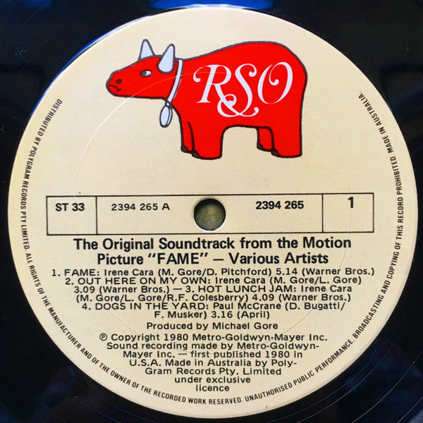 Various – Fame (The Original Soundtrack From The Motion Picture) LP vinyl record, image 4 of 5