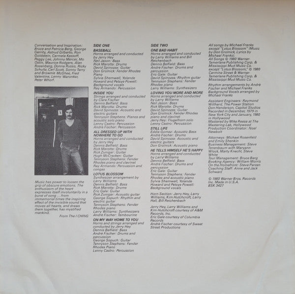Michael Franks – One Bad Habit LP vinyl record, image 6 of 6