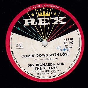 Dig Richards And The R' Jays – Comin' Down With Love 7" vinyl record