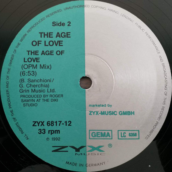Age Of Love – The Age Of Love 12" vinyl record, image 2 of 2