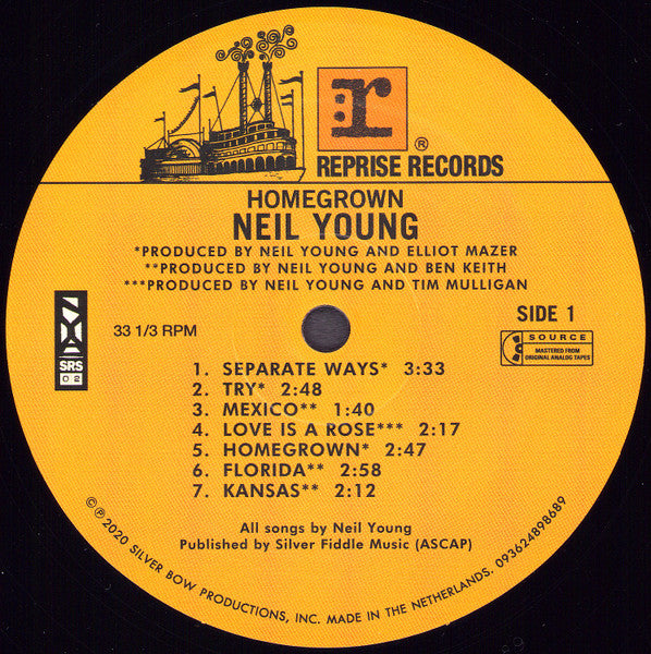 Neil Young – Homegrown LP vinyl record, image 3 of 7