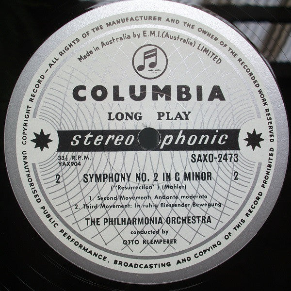 Gustav Mahler, Otto Klemperer, Philharmonia Orchestra, Philharmonia Chorus, Elisabeth Schwarzkopf, Hilde Rössel-Majdan – Symphony No. 2 (2xLP) LP vinyl record, image 6 of 8