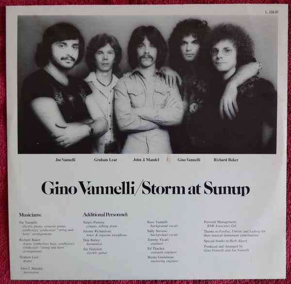 Gino Vannelli – Storm At Sunup LP vinyl record, image 3 of 5