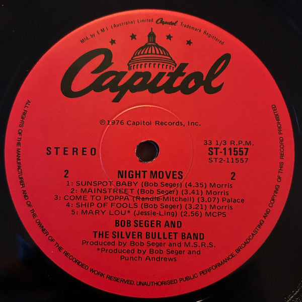 Bob Seger And The Silver Bullet Band – Night Moves LP vinyl record, image 4 of 4