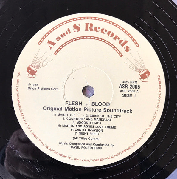 Basil Poledouris – Flesh+Blood (Original Motion Picture Soundtrack) LP vinyl record, image 3 of 4