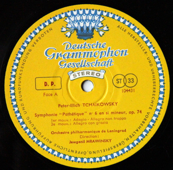 Pyotr Ilyich Tchaikovsky, Leningrad Philharmonic Orchestra, Evgeny Mravinsky – Symphonie Nr.6 »Pathétique« LP vinyl record, image 3 of 4