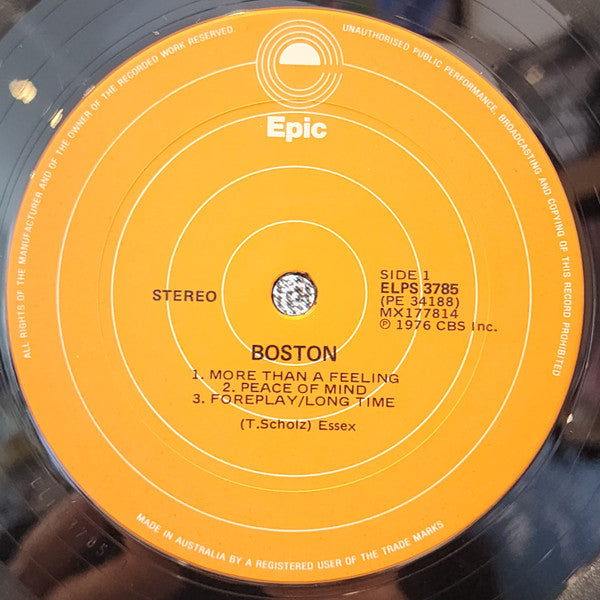 Boston – Boston LP vinyl record, image 3 of 4