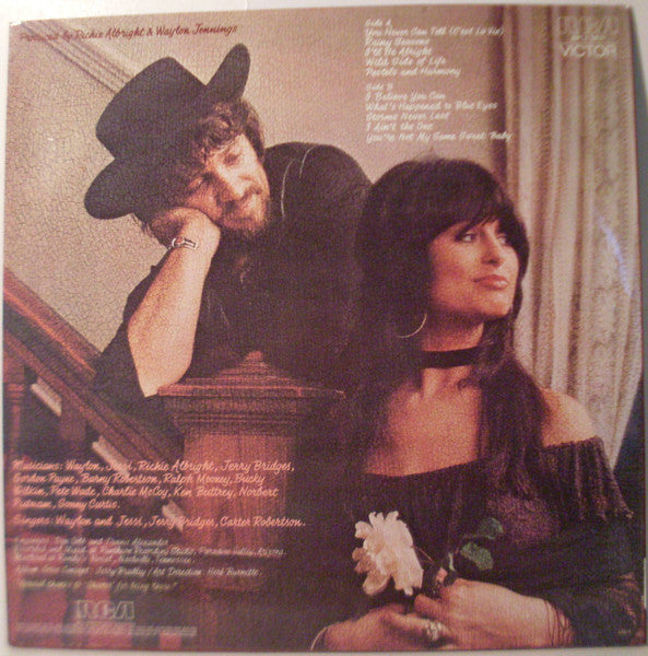 Waylon Jennings, Jessi Colter – Leather And Lace LP vinyl record, image 2 of 4