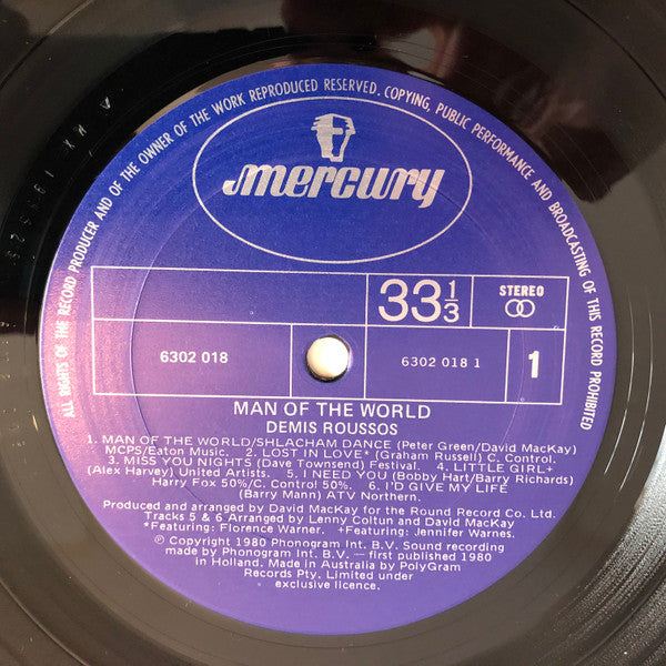 Demis Roussos – Man Of The World LP vinyl record, image 3 of 4