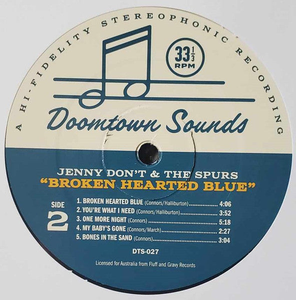 Jenny Don't And The Spurs – Broken Hearted Blue LP vinyl record, image 4 of 4