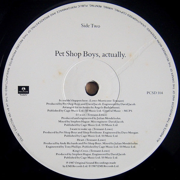 Pet Shop Boys – Actually LP vinyl record, image 4 of 6