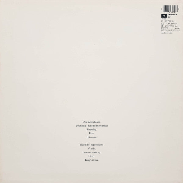 Pet Shop Boys – Actually LP vinyl record, image 2 of 6