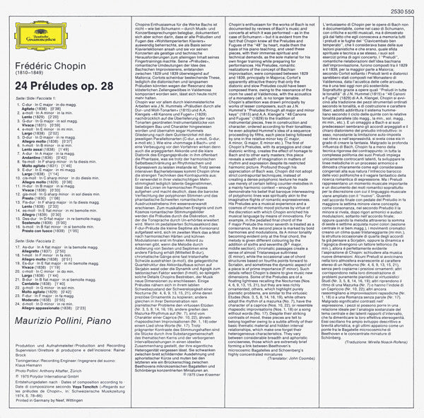 Frédéric Chopin, Maurizio Pollini – 24 Préludes Op. 28 LP vinyl record, image 2 of 5