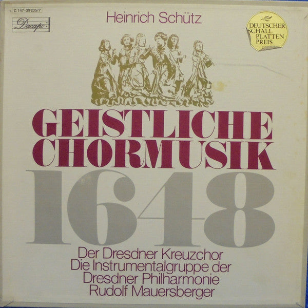 Heinrich Schütz, Dresdner Kreuzchor, Dresdner Philharmonie, Rudolf Mauersberger – Geistliche Chormusik 1648 (3xLP) LP vinyl record, image 1 of 10