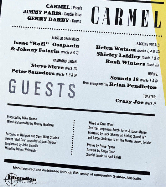 Carmel – The Drum Is Everything LP vinyl record, image 3 of 5