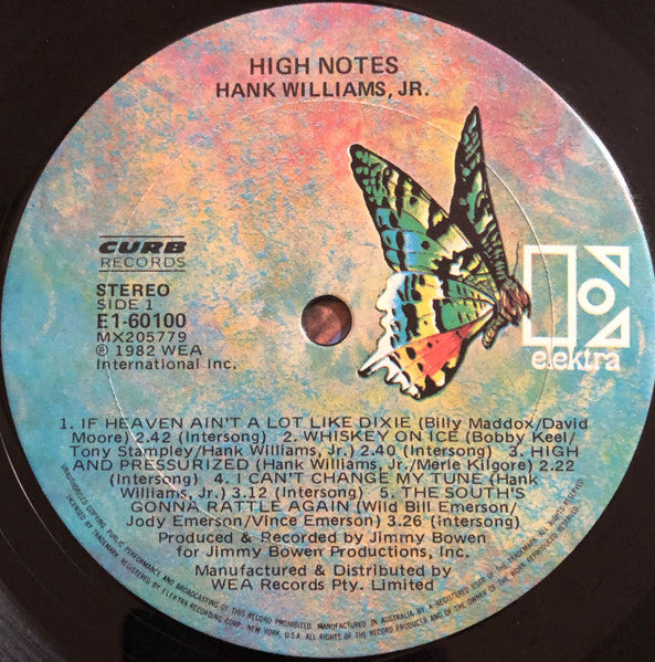 Hank Williams Jr. – High Notes LP vinyl record, image 3 of 3