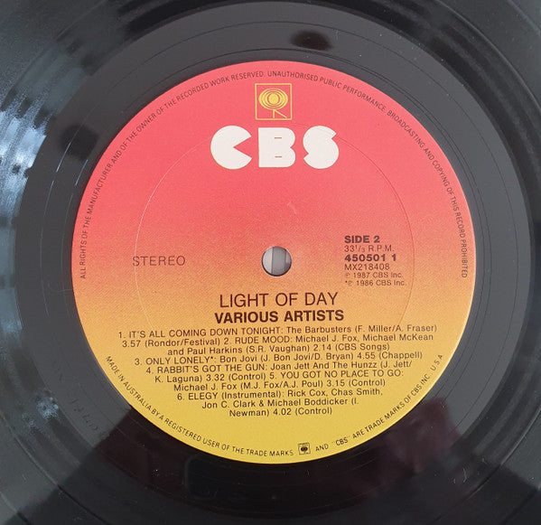 Various – Light Of Day (Music From The Original Motion Picture Soundtrack) LP vinyl record, image 4 of 4