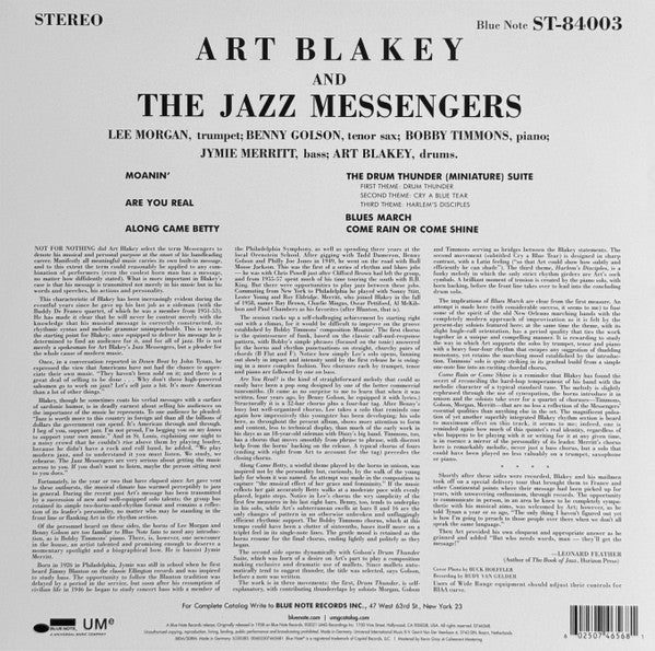 Art Blakey & The Jazz Messengers – Moanin' LP vinyl record, image 2 of 6