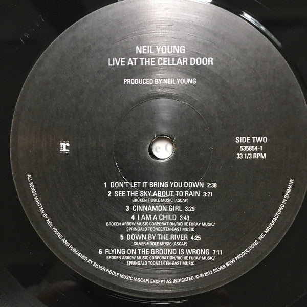 Neil Young – Live At The Cellar Door LP vinyl record, image 7 of 9