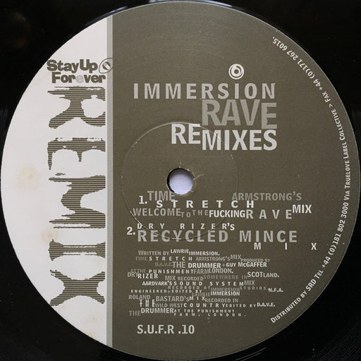 Lawrie Immersion – Rave - Remixes 12" vinyl record, image 1 of 3