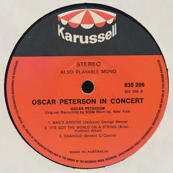 Oscar Peterson – In Concert LP vinyl record, image 4 of 4