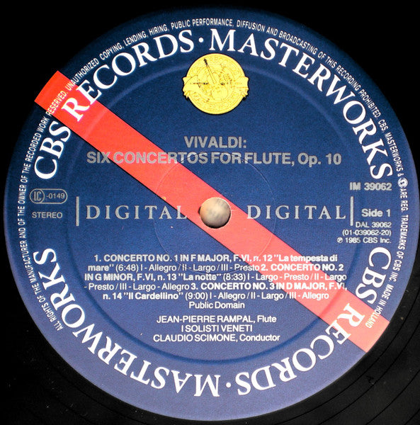 Antonio Vivaldi, Jean-Pierre Rampal, I Solisti Veneti, Claudio Scimone – 6 Concerti, Op. 10 LP vinyl record, image 3 of 5