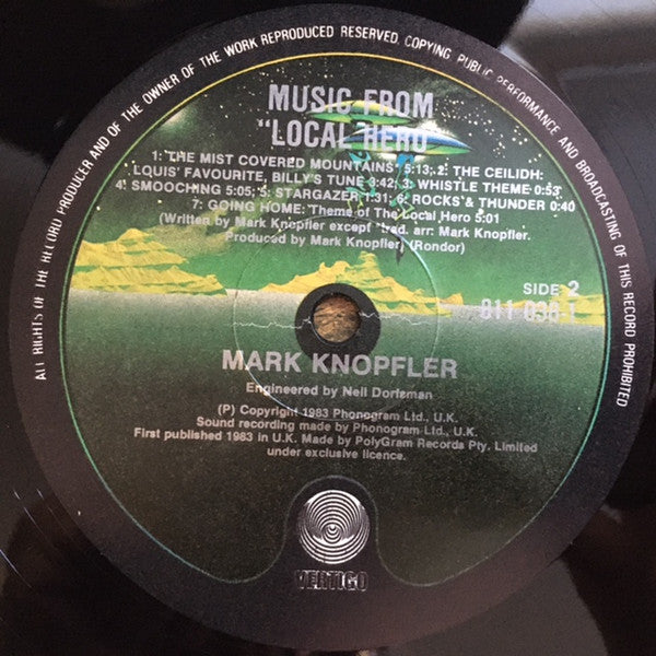 Mark Knopfler – Local Hero LP vinyl record, image 4 of 4