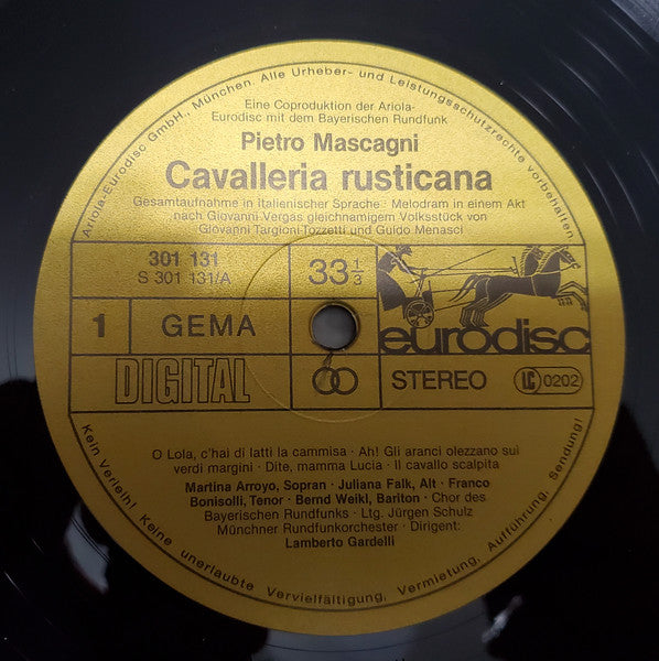 Pietro Mascagni, Martina Arroyo, Franco Bonisolli, Juliana Falk, Bernd Weikl, Livia Budai, Lamberto Gardelli – Cavalleria Rusticana (2xLP) LP vinyl record, image 5 of 8