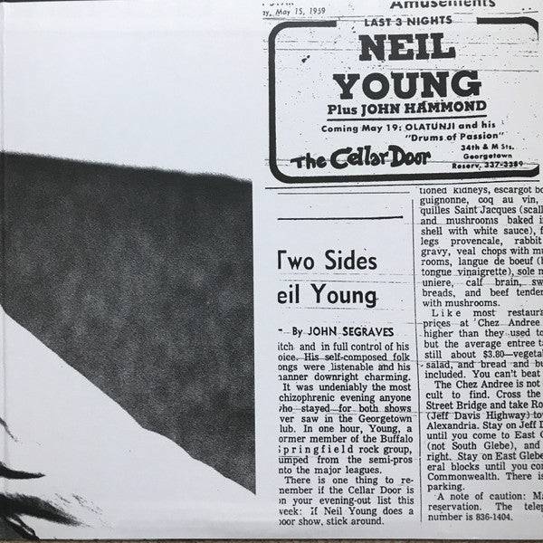 Neil Young – Live At The Cellar Door LP vinyl record, image 3 of 9