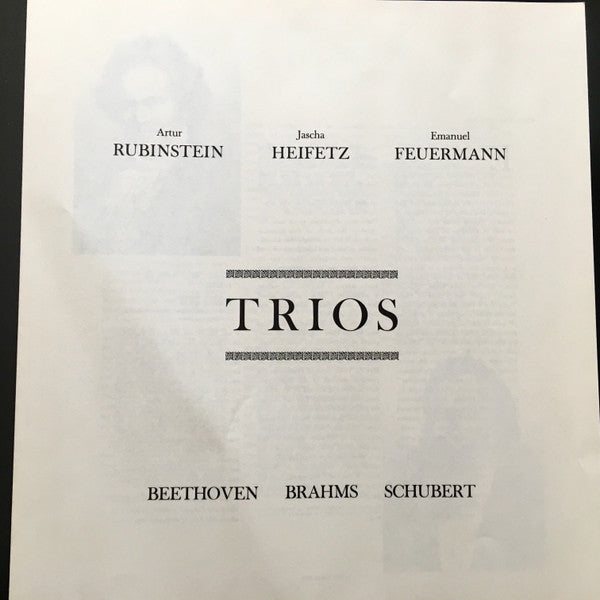 Arthur Rubinstein, Jascha Heifetz, Emanuel Feuermann – Trios (2xLP) LP vinyl record, image 5 of 6