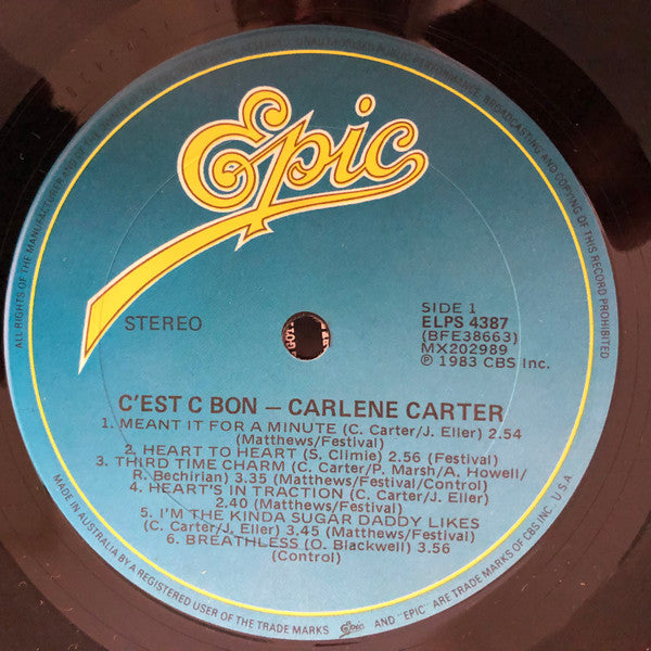 Carlene Carter – C'est C Bon LP vinyl record, image 3 of 6
