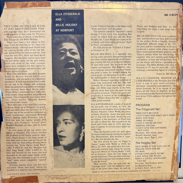 Ella Fitzgerald, Billie Holiday – At Newport LP vinyl record, image 2 of 4