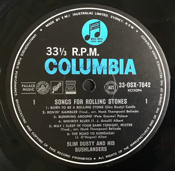 Slim Dusty And His Bushlanders – Songs For Rolling Stones LP vinyl record, image 3 of 4