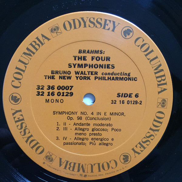 Johannes Brahms, Bruno Walter, New York Philharmonic – The Four Symphonies LP vinyl record, image 9 of 10