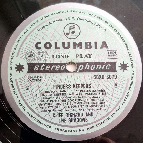 Cliff Richard & The Shadows – Finders Keepers LP vinyl record, image 4 of 4