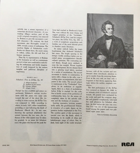 Arthur Rubinstein, Jascha Heifetz, Emanuel Feuermann – Trios (2xLP) LP vinyl record, image 6 of 6