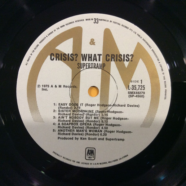 Supertramp – Crisis? What Crisis? LP vinyl record, image 3 of 5