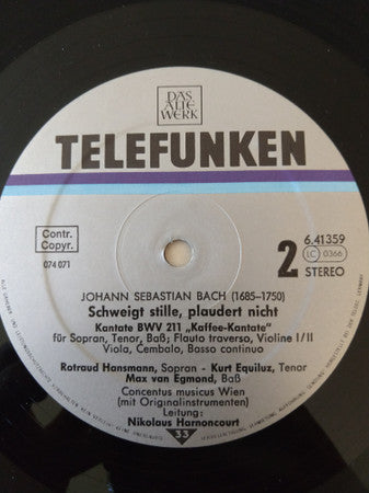 Johann Sebastian Bach, Concentus Musicus Wien, Nikolaus Harnoncourt – Bauern-Kantate Kaffee-Kantate LP vinyl record, image 4 of 4
