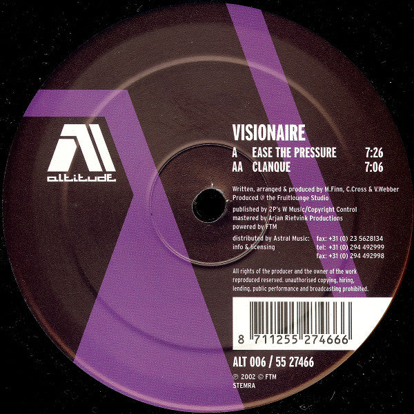 Visionaire – Ease The Pressure / Clanque