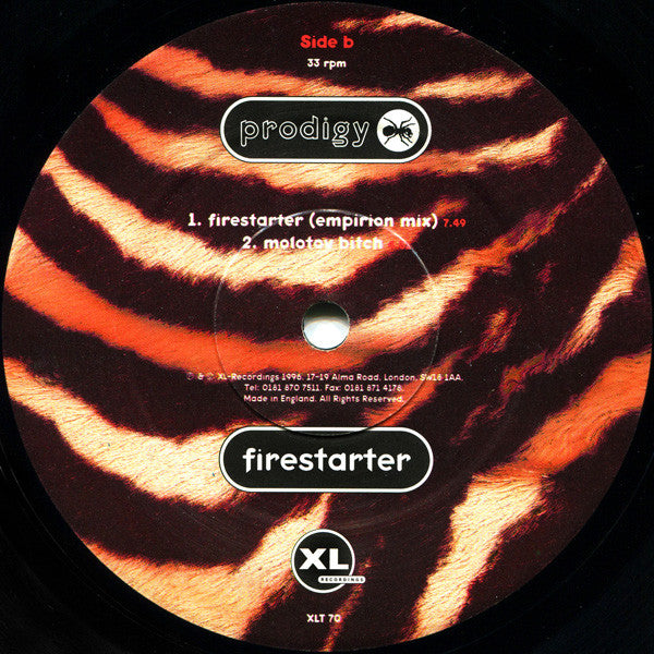 The Prodigy – Firestarter 12" vinyl record, image 4 of 4