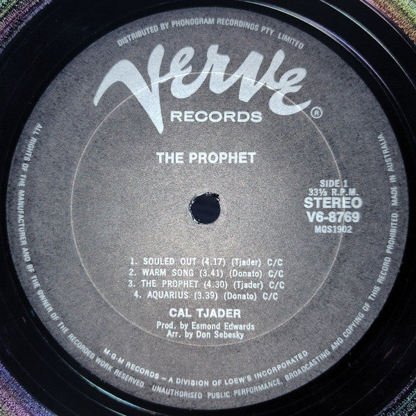 Cal Tjader – The Prophet LP vinyl record, image 3 of 3