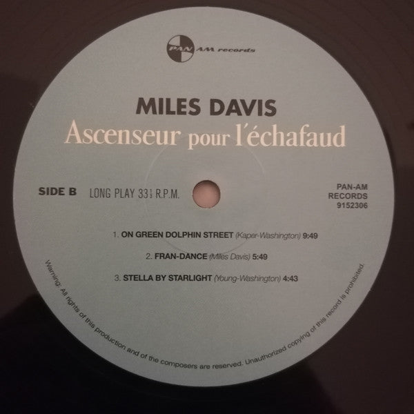 Miles Davis – Ascenseur Pour L'Échafaud LP vinyl record, image 5 of 7