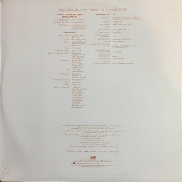 Roberta Flack – Feel Like Makin' Love LP vinyl record, image 4 of 6
