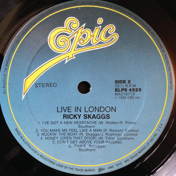 Ricky Skaggs – Live In London LP vinyl record, image 9 of 9