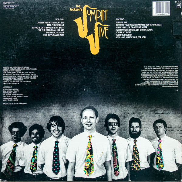 Joe Jackson's Jumpin' Jive – Joe Jackson's Jumpin' Jive LP vinyl record, image 2 of 4