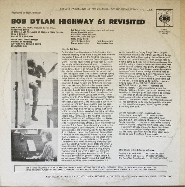 Bob Dylan – Highway 61 Revisited LP vinyl record, image 2 of 4