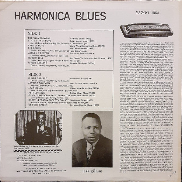 Various – Harmonica Blues: Great Harmonica Performances Of The 1920s And '30s LP vinyl record, image 2 of 4